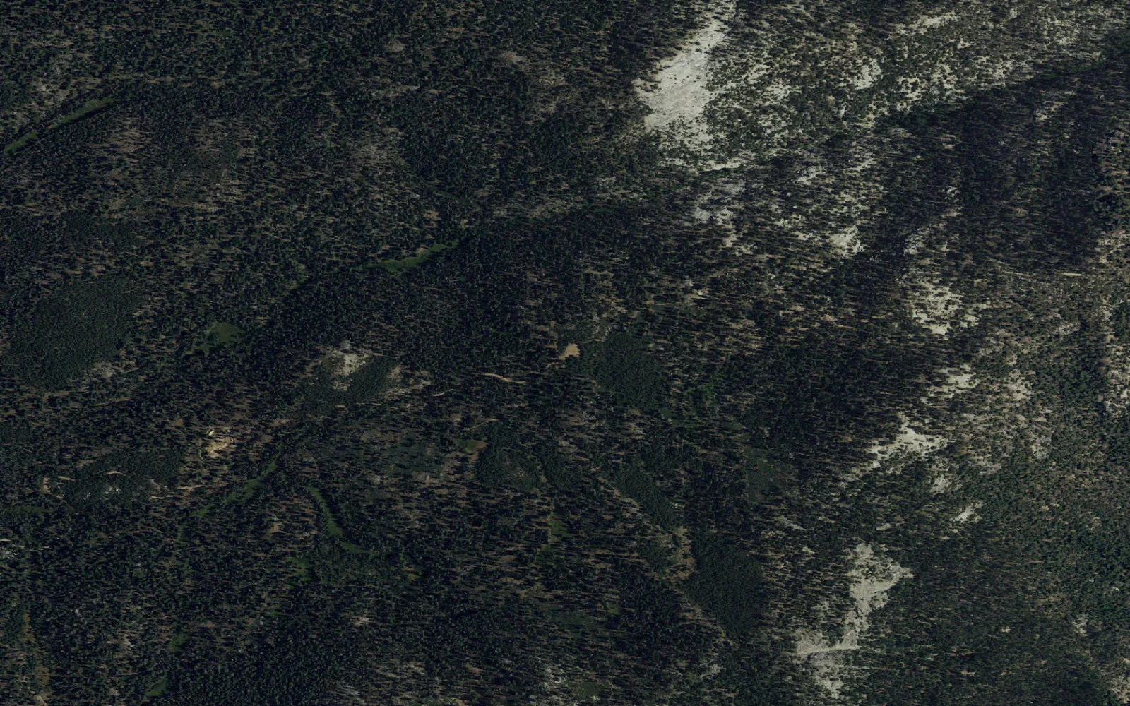 Aerial view centered on Lewis Camp Trailhead