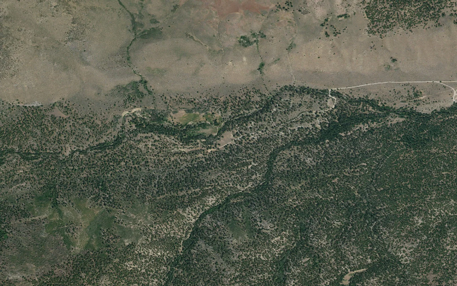 Aerial view centered on Buckeye Creek Trailhead