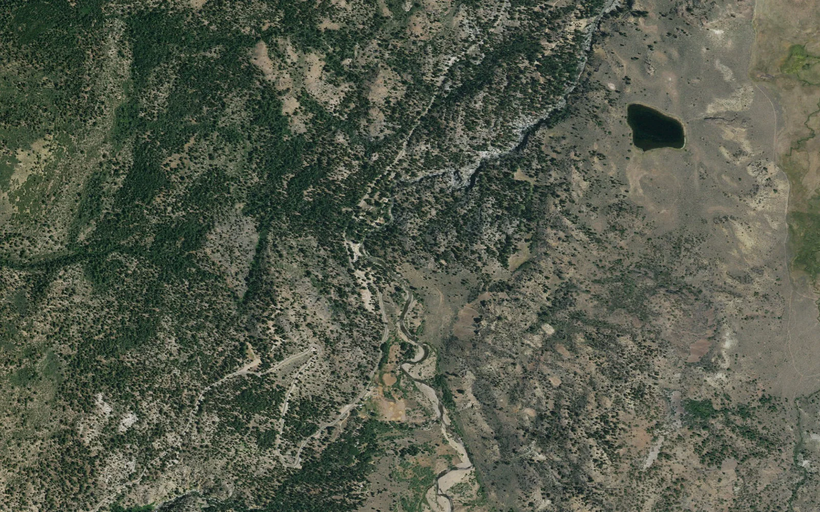Aerial view centered on Leavitt Meadows Trailhead