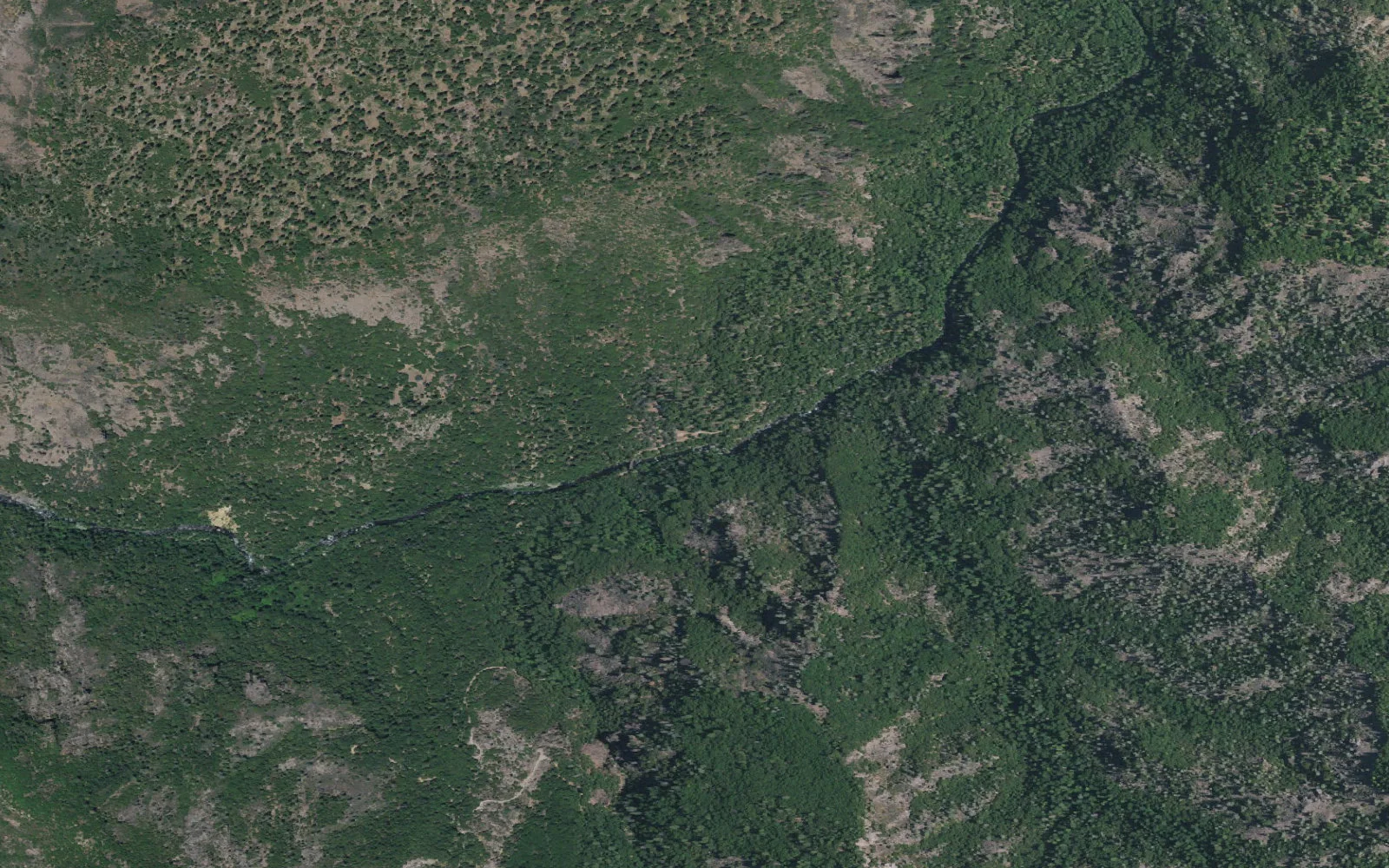 Aerial view centered on Deer Creek Trailhead