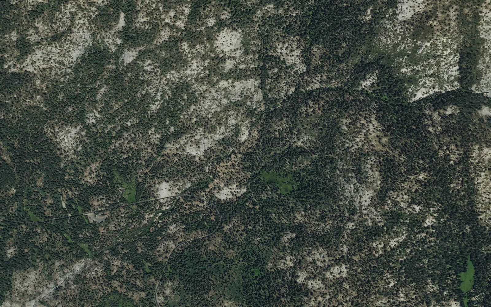 Aerial view centered on Stony Creek Trailhead