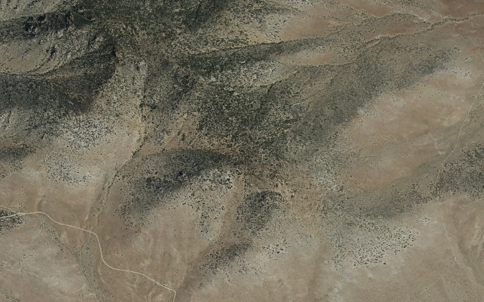 Aerial view centered on Bird Spring Pass Trailhead