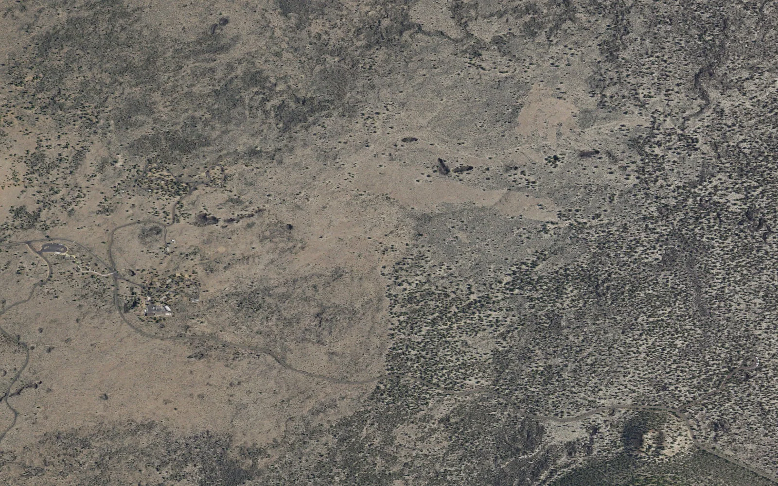 Aerial view centered on Lyons Trailhead