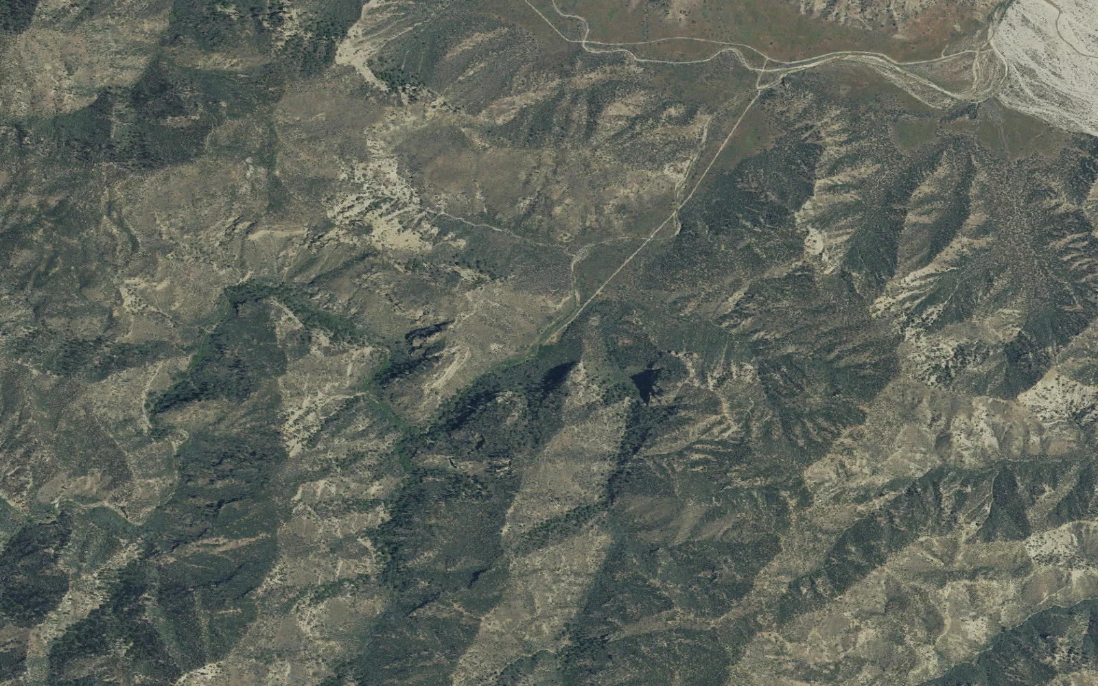 Aerial view centered on Rancho Nuevo Trailhead