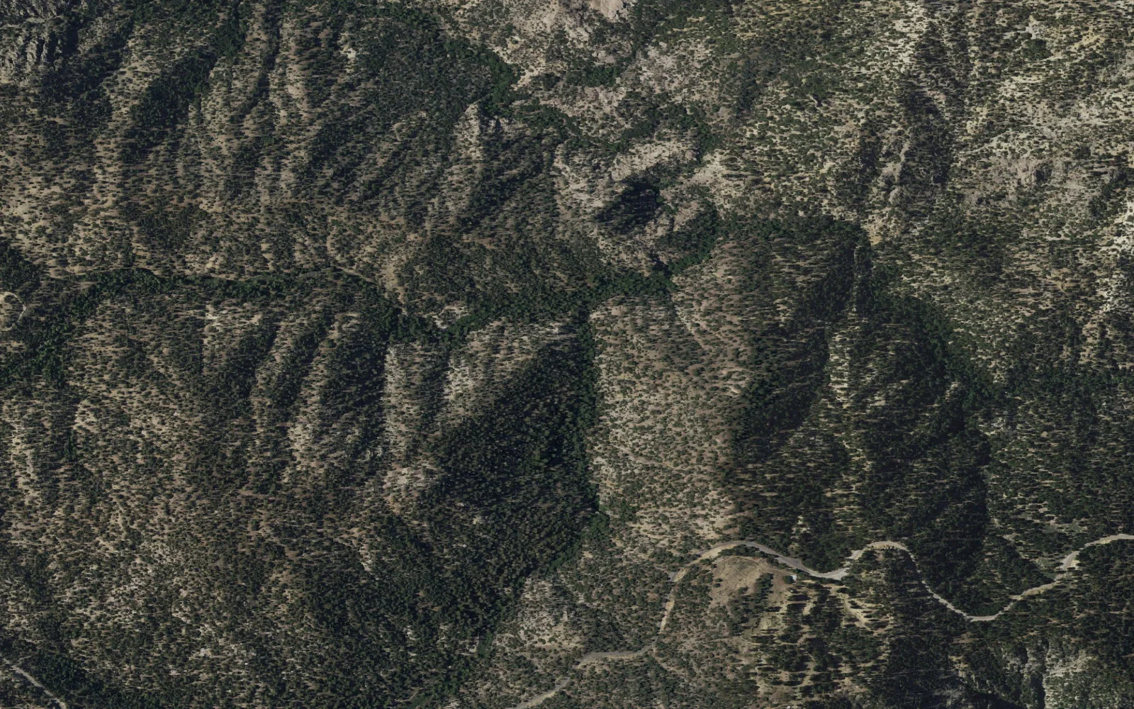 Aerial view centered on Burkhart Trailhead