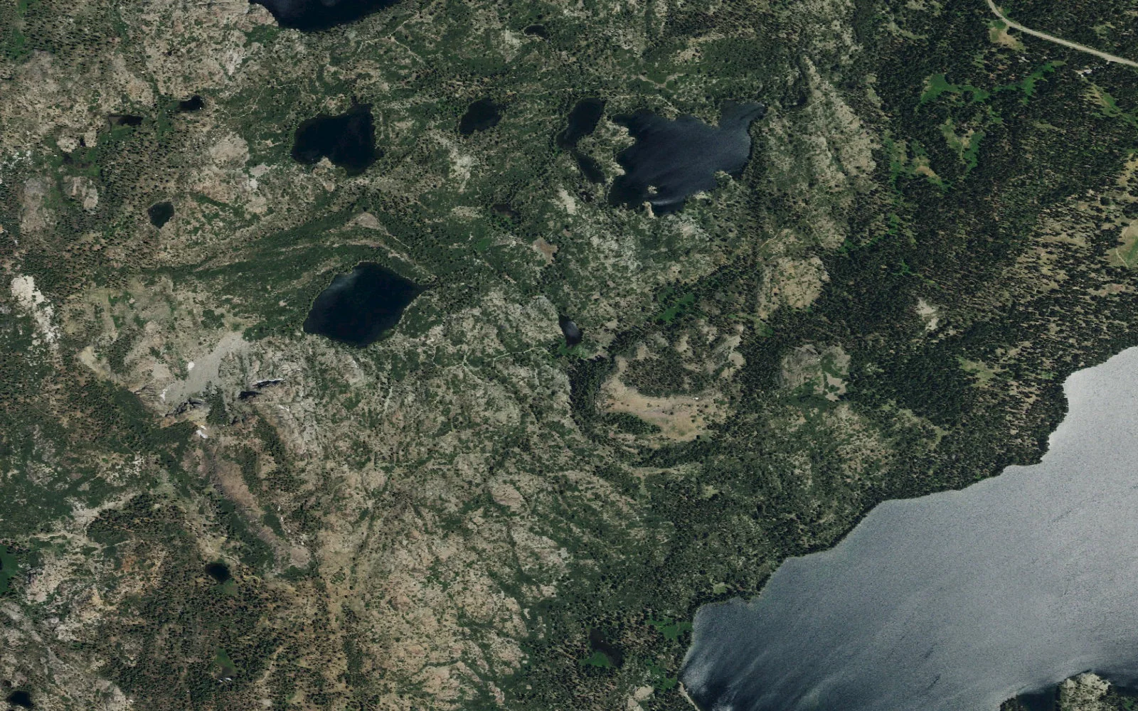 Aerial view centered on Jamison Mine Trailhead