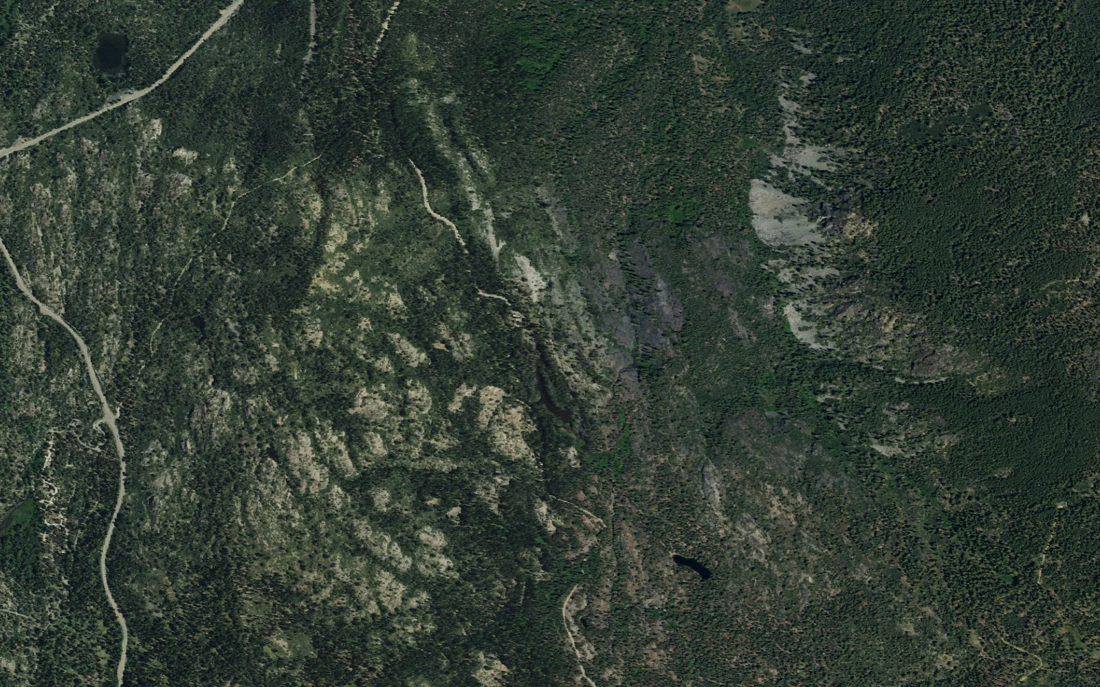 Aerial view centered on Smith Lake Trailhead