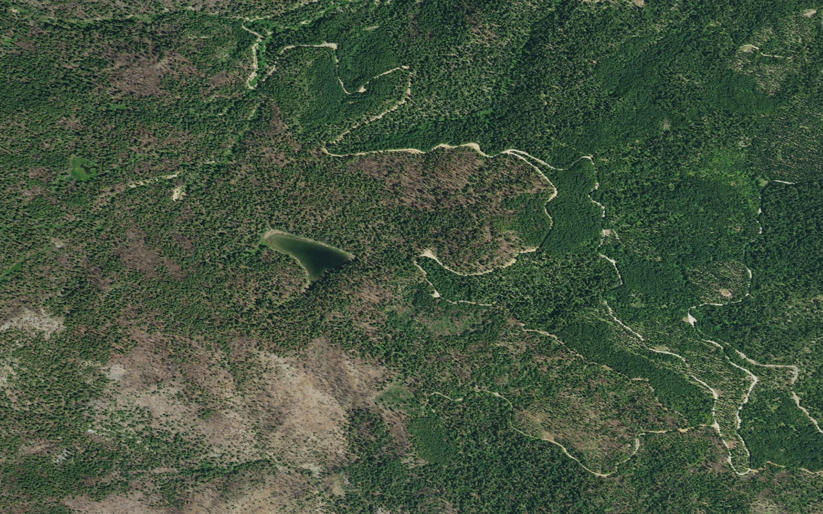 Aerial view centered on Poker Flat Trailhead