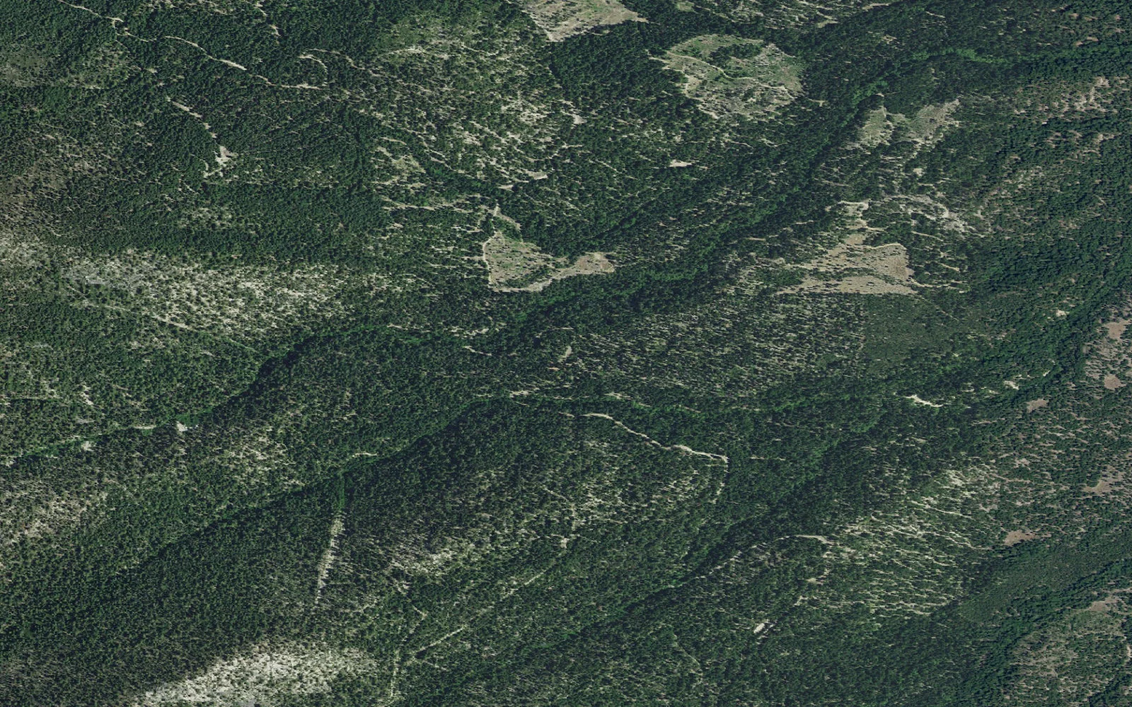 Aerial view centered on Paynes Lake Trailhead