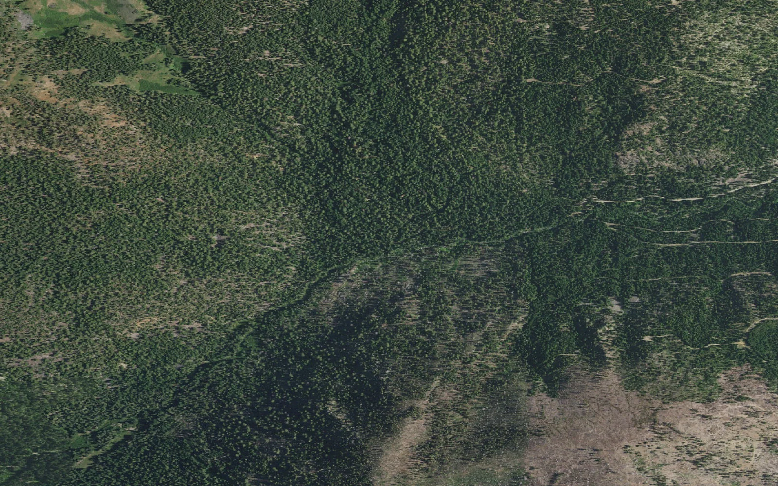 Aerial view centered on Shackleford Trailhead