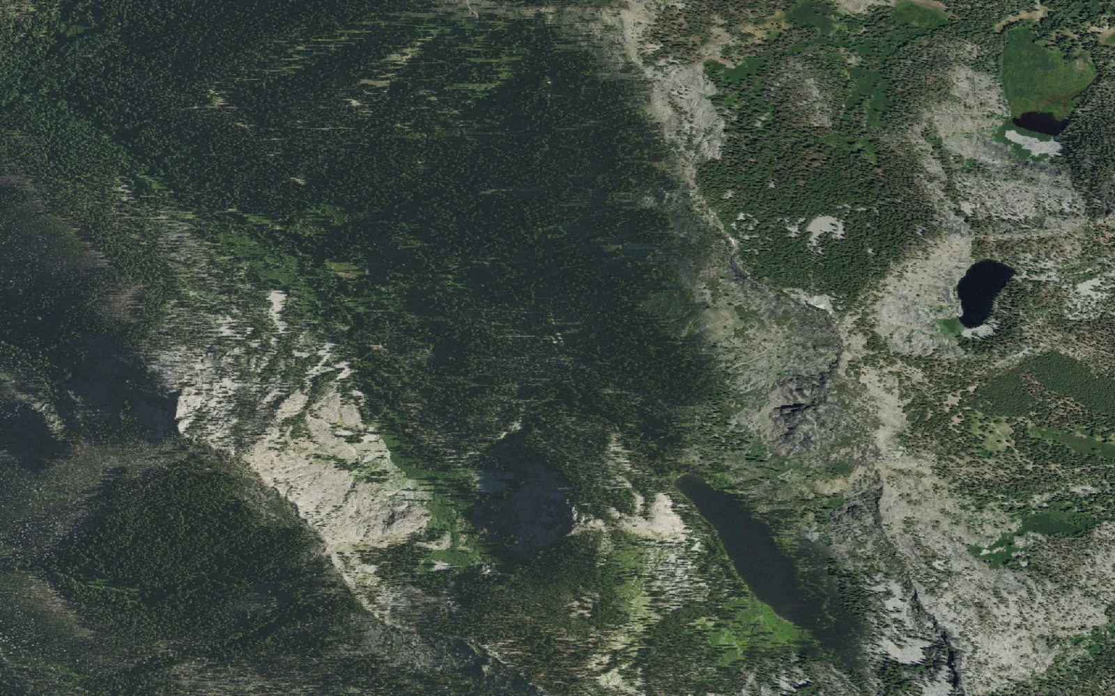 Aerial view centered on Taylor Lake Trailhead