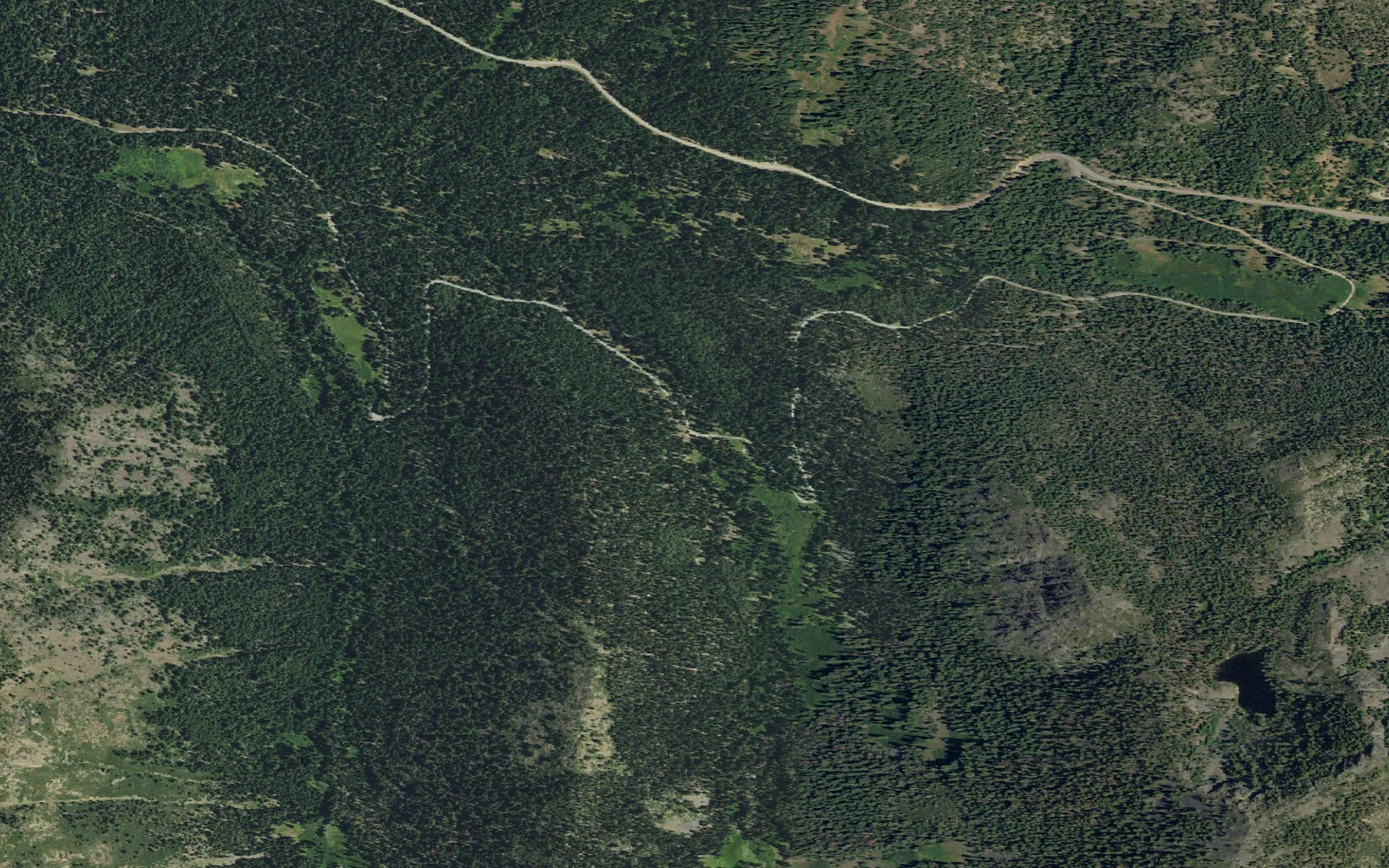 Aerial view centered on Trail Gulch Trailhead