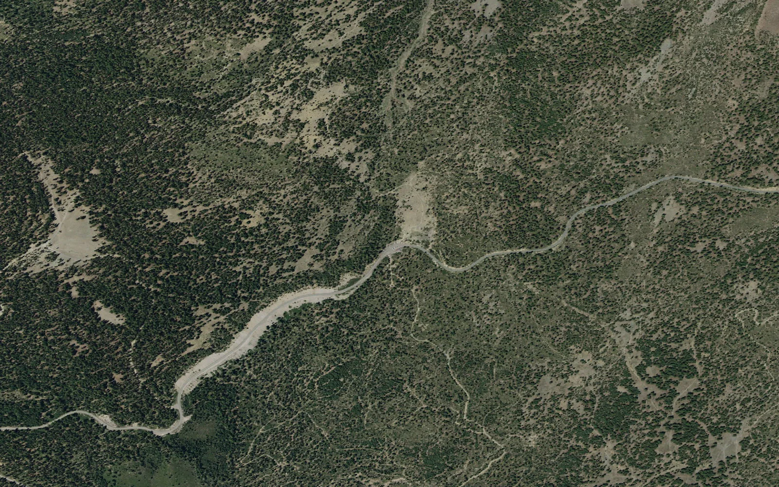 Aerial view centered on Bunny Flat Trailhead