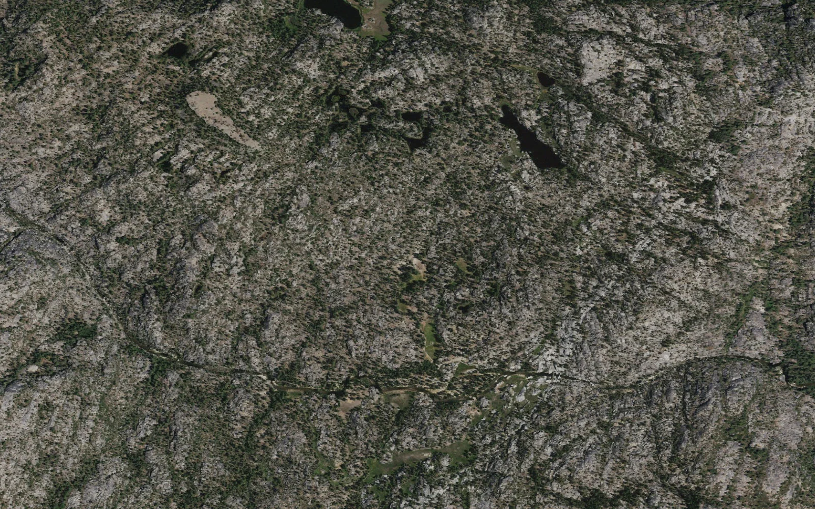 Aerial view centered on Doris/Tule Trailhead