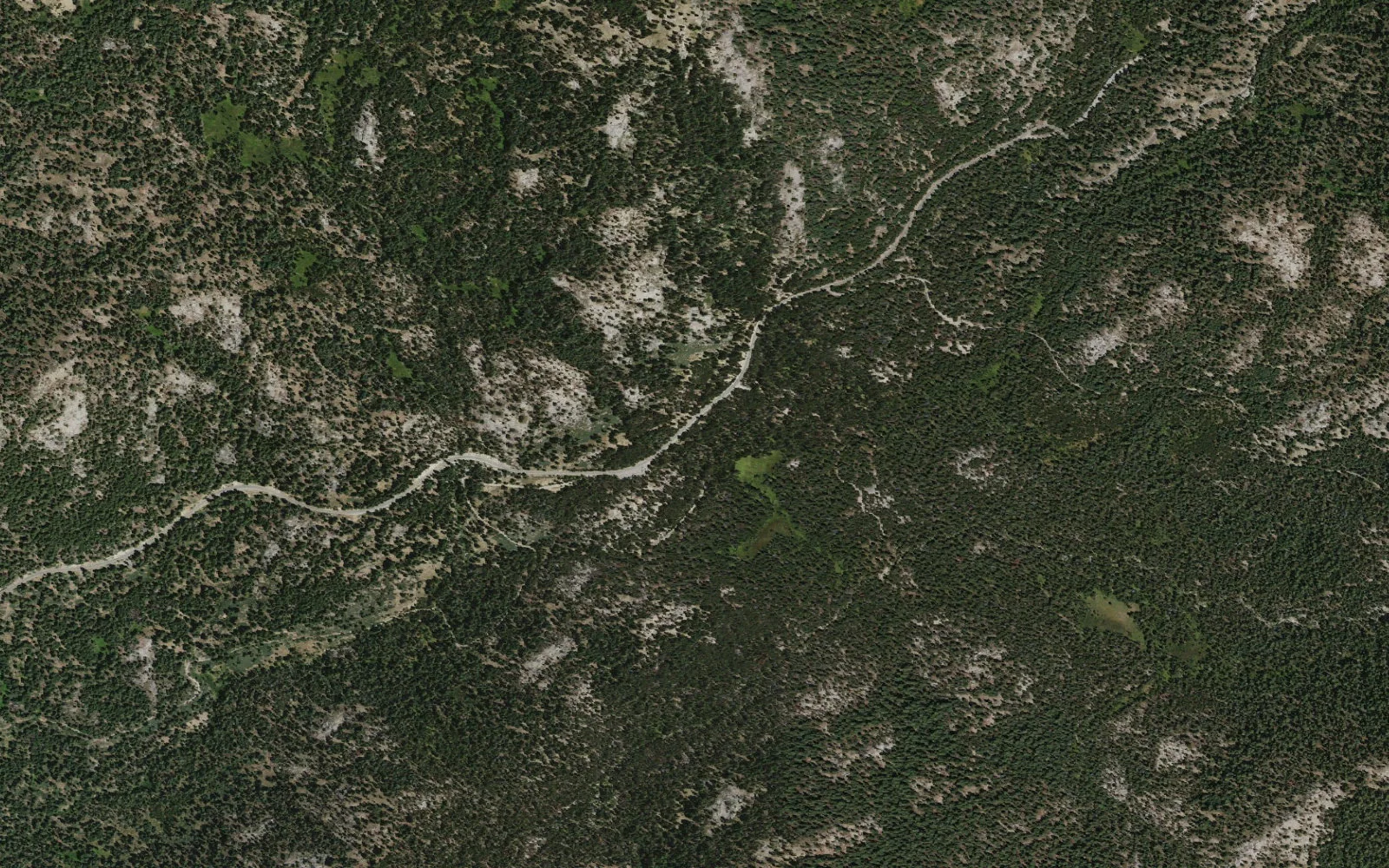 Aerial view centered on Badger Trailhead
