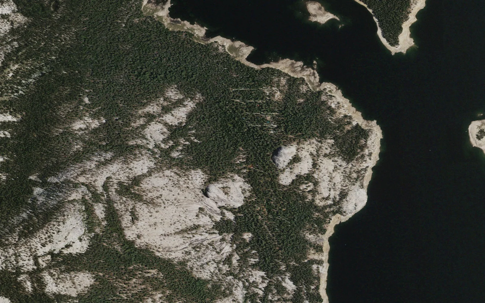 Aerial view centered on Helms Meadow Trailhead