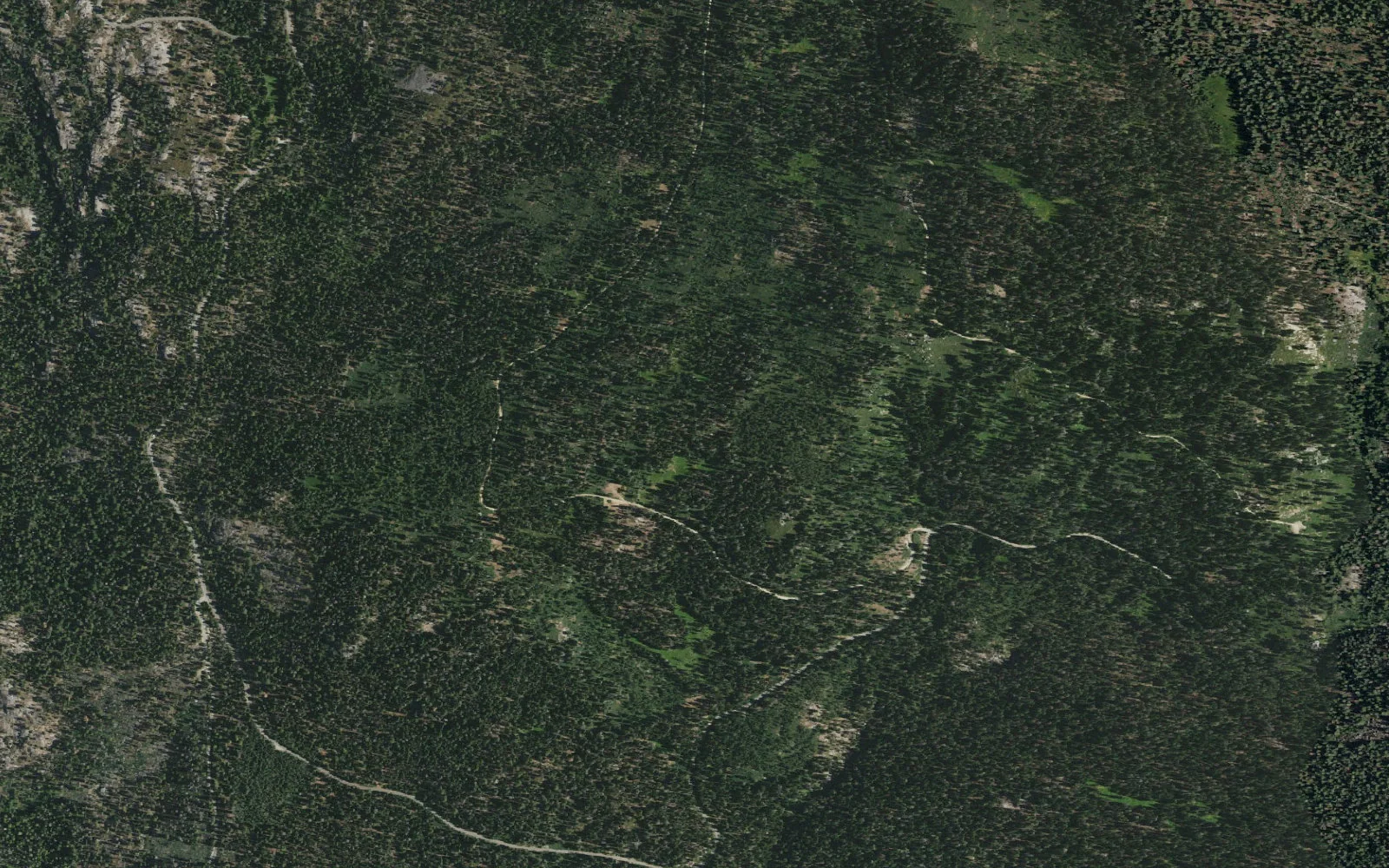 Aerial view centered on Crown/Rancheria Trailhead