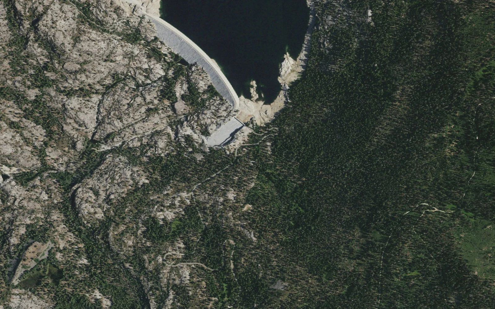 Aerial view centered on Woodchuck Trailhead