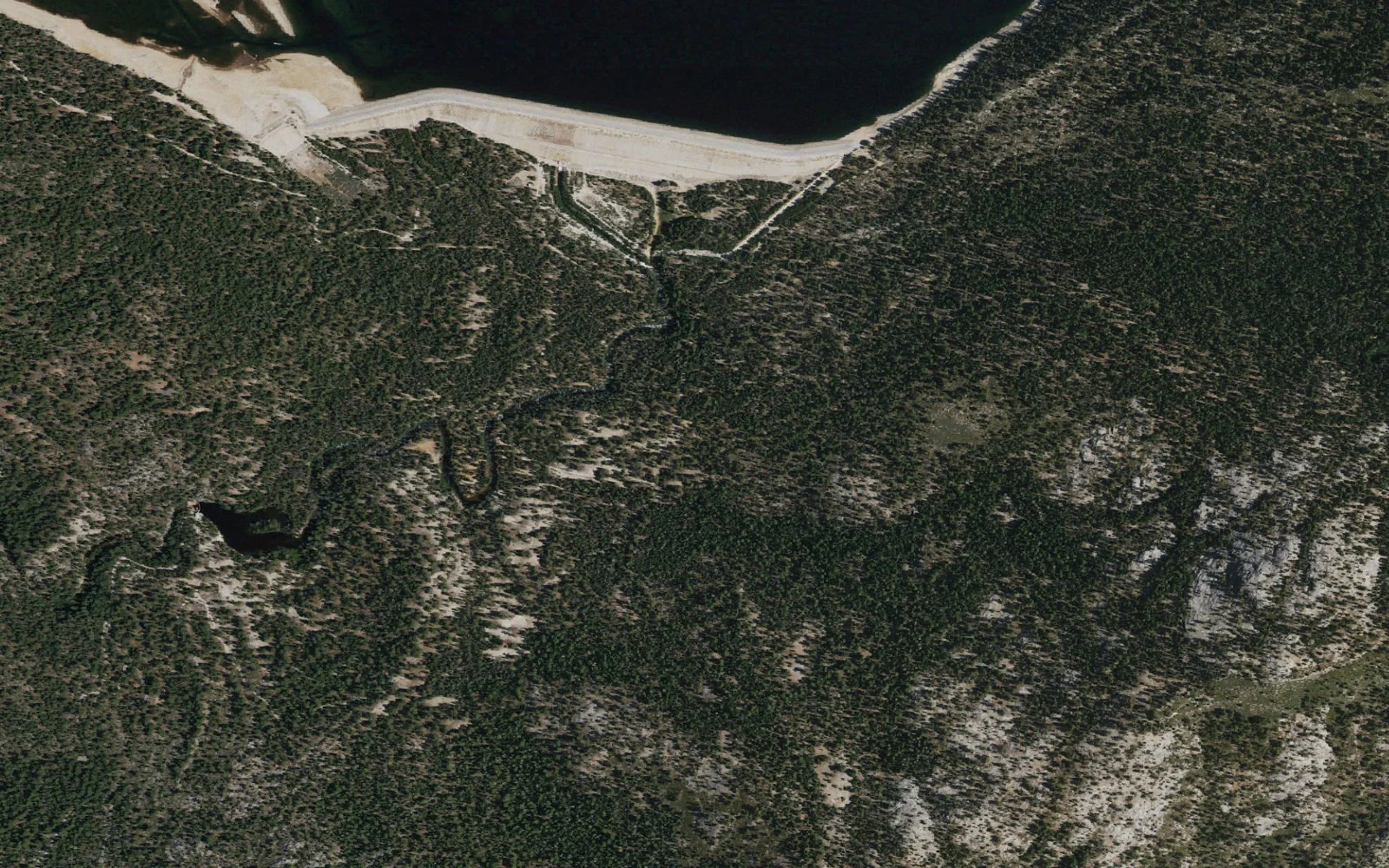 Aerial view centered on Bear Ridge Trailhead