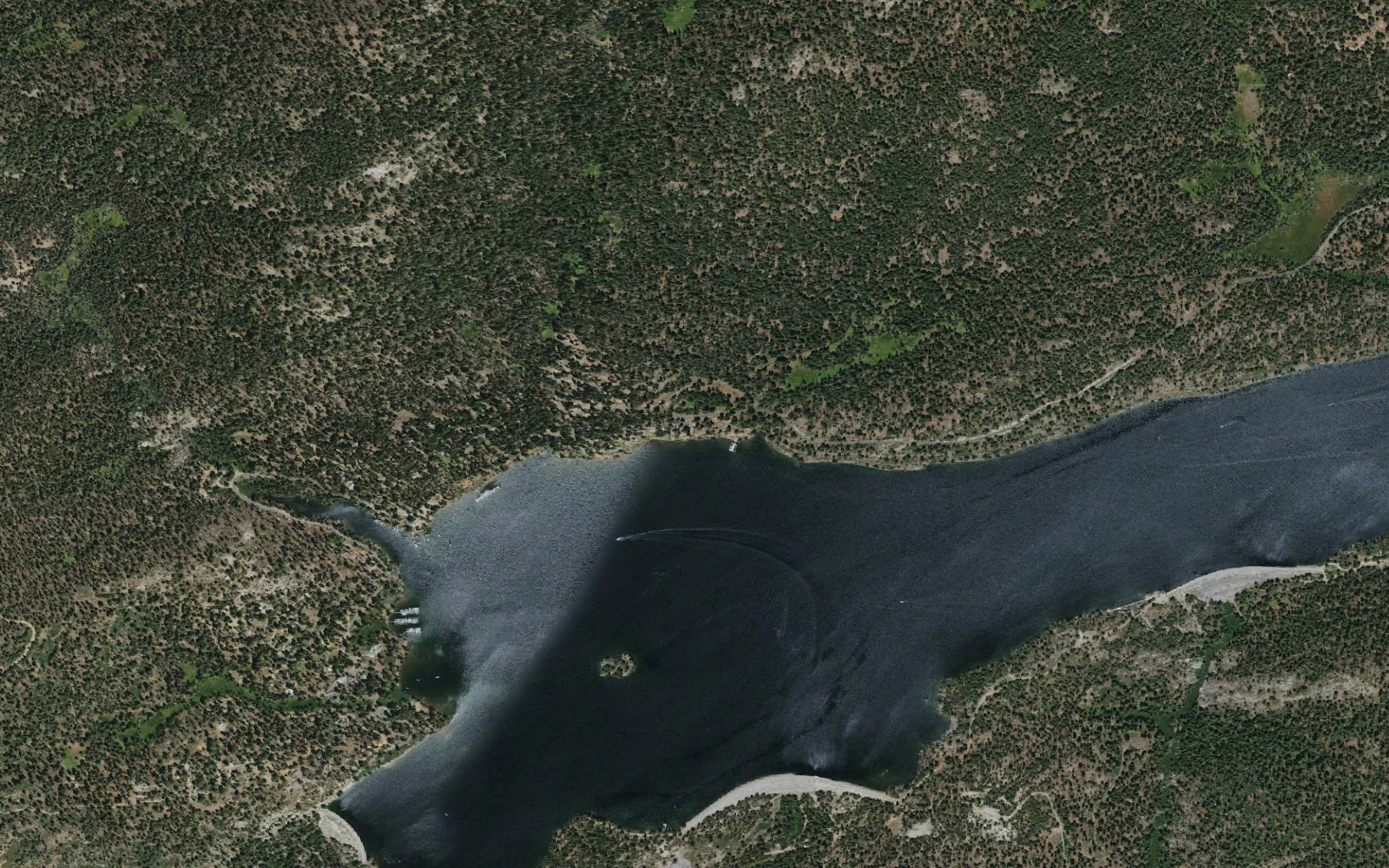 Aerial view centered on Coarsegrass Meadow Trailhead