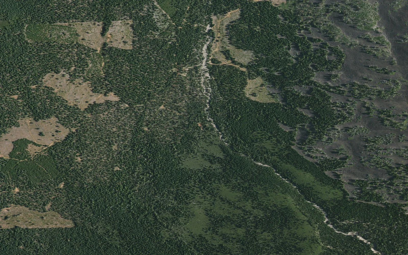 Aerial view centered on Cypress Trailhead