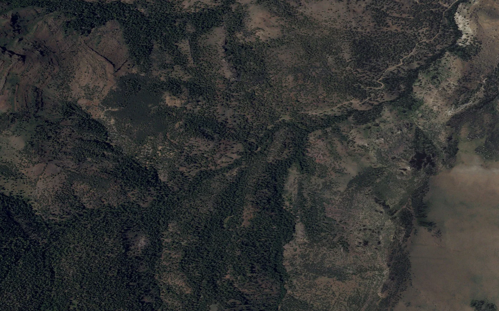 Aerial view centered on Emerson Trailhead