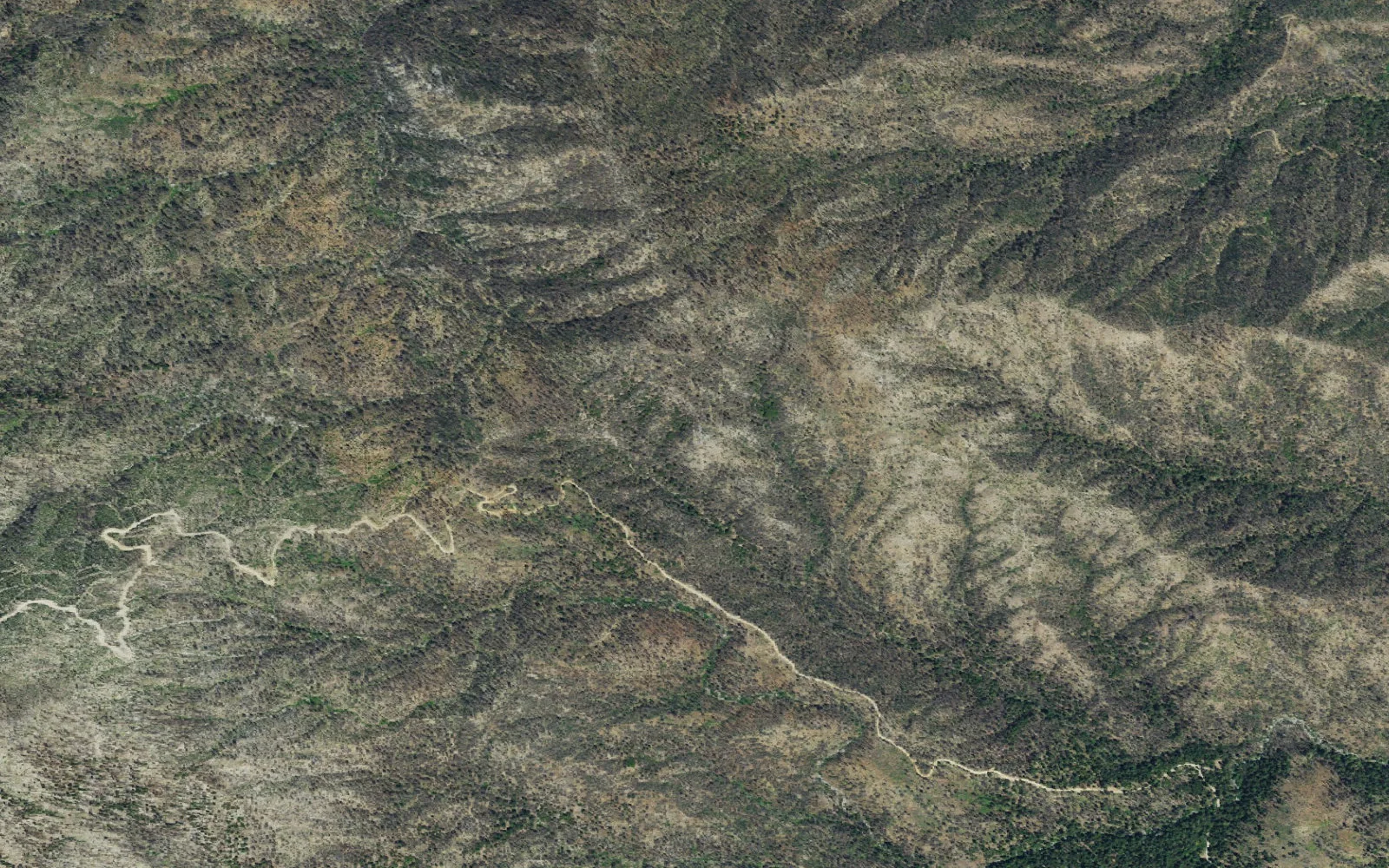 Aerial view centered on Boulder Creek Trailhead
