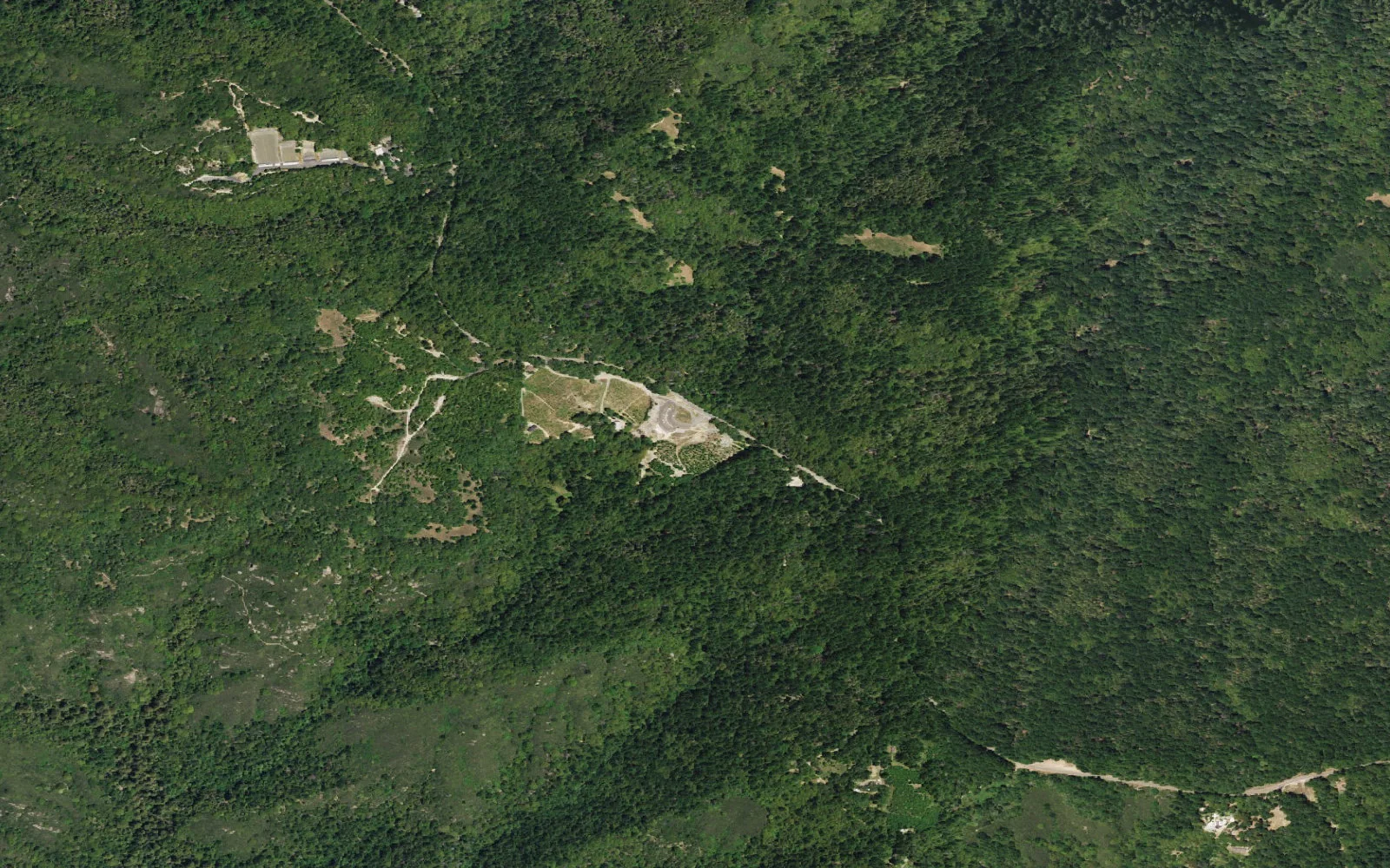 Aerial view centered on Castle Rock Main Trailhead