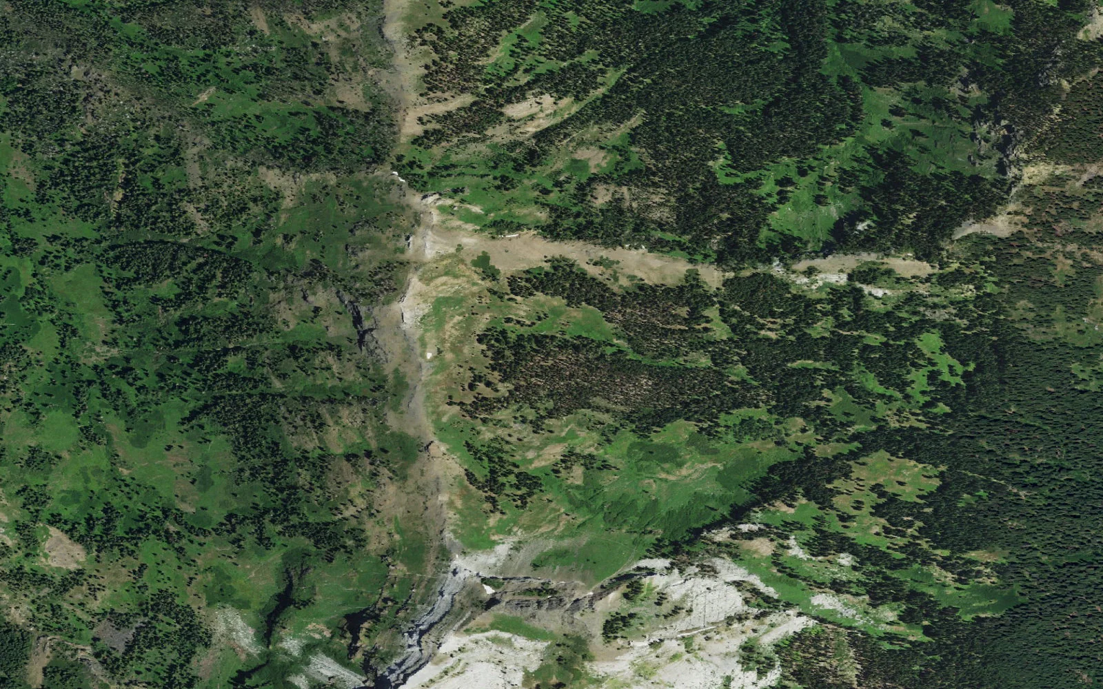 Aerial view centered on Big Rock Camp