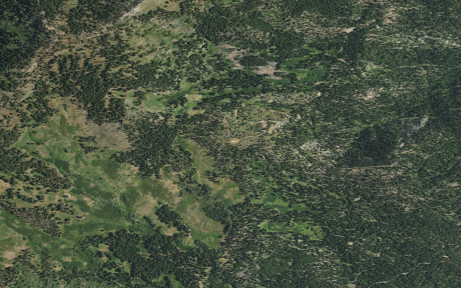 Aerial view centered on Wrights Lakes camp area