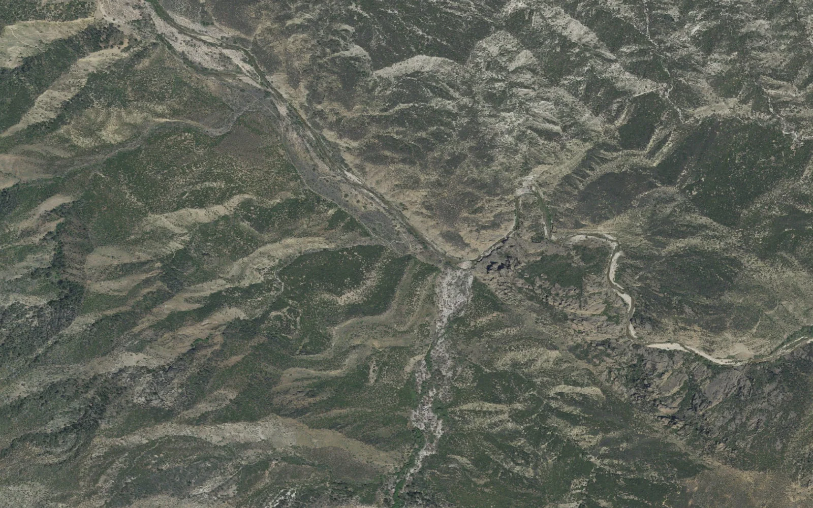 Aerial view centered on Buck Creek East Trailhead