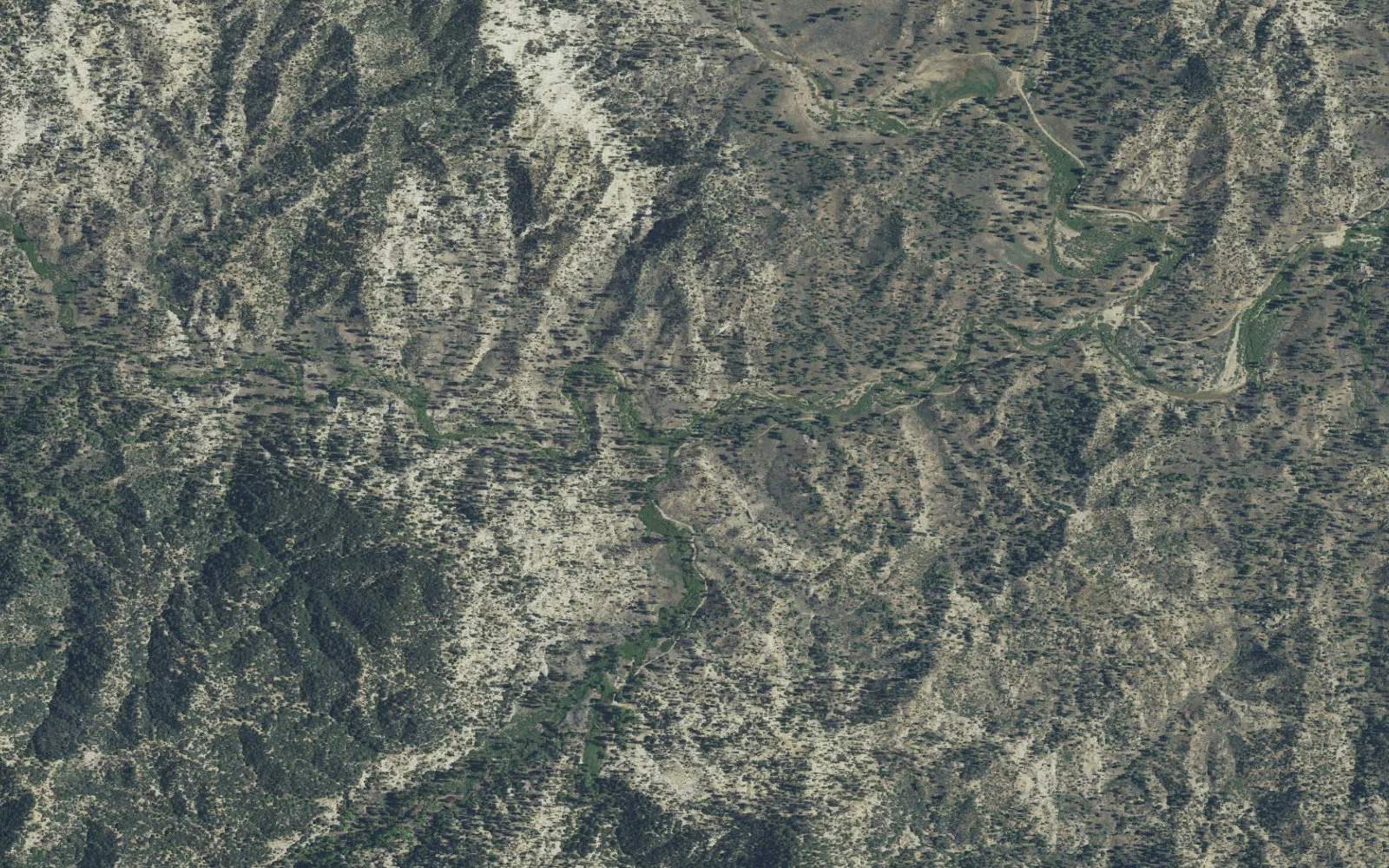 Aerial view centered on Cedar Creek Trailhead