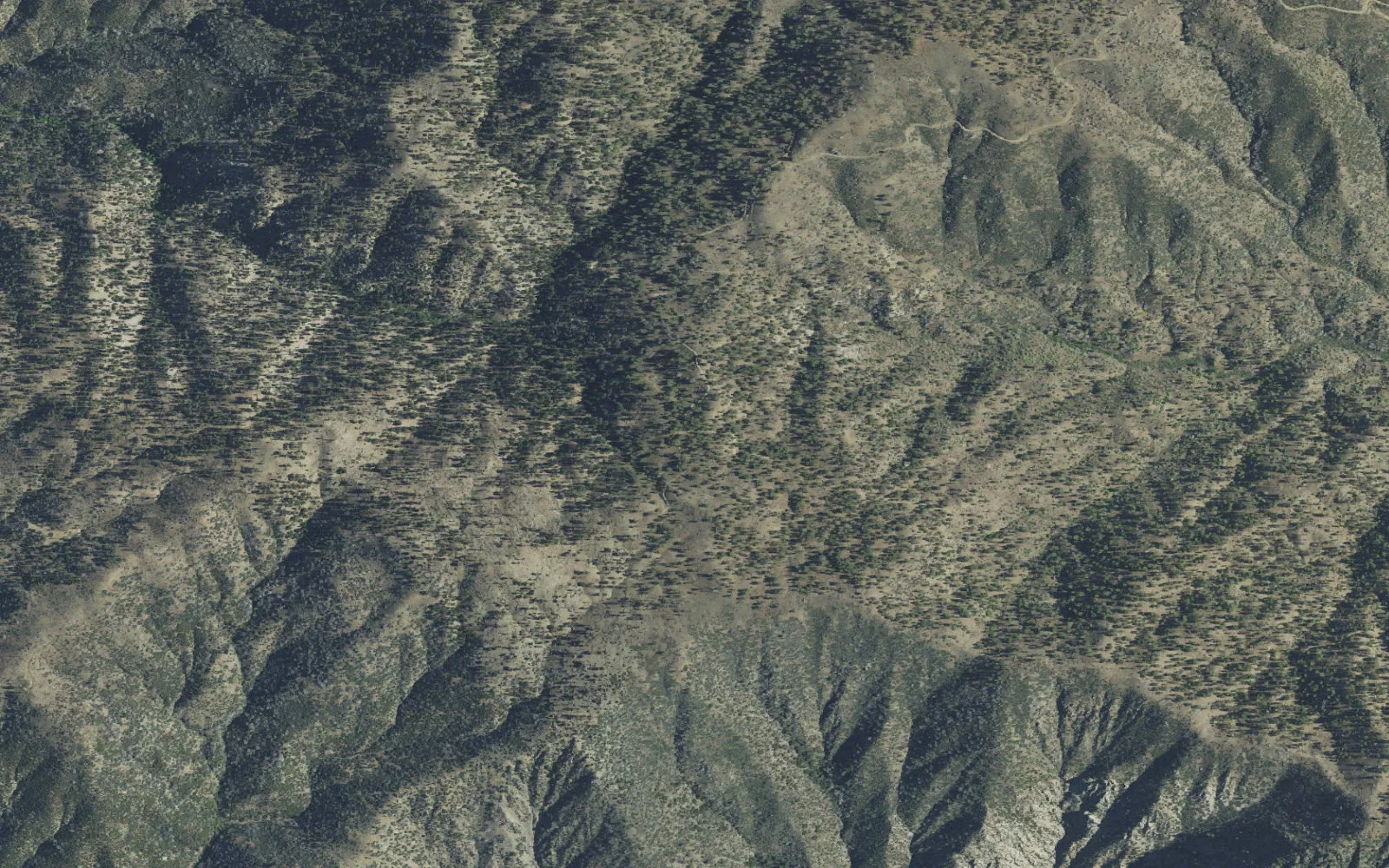 Aerial view centered on Little Mutau Trailhead