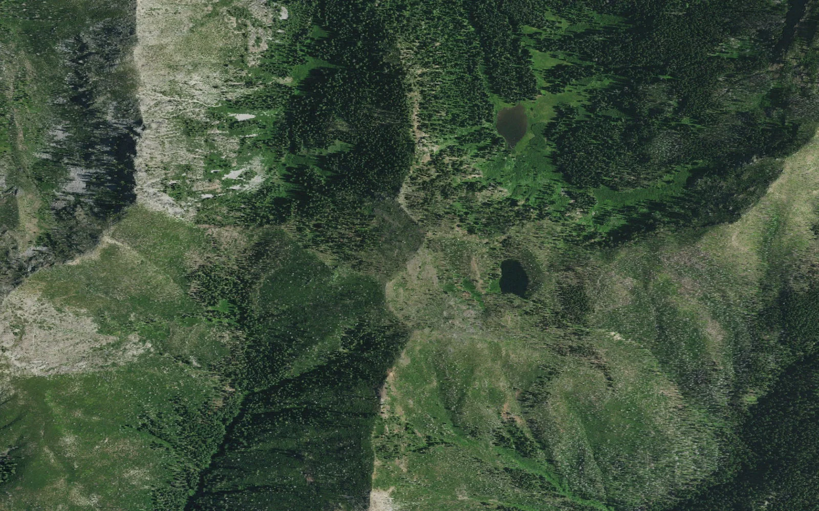 Aerial view centered on Haypress Trailhead