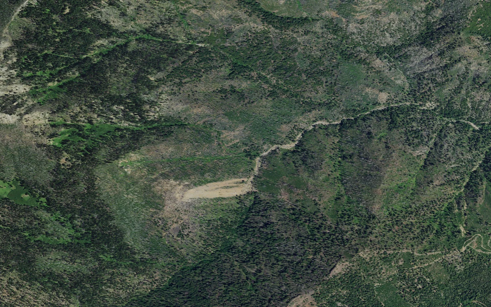 Aerial view centered on Kelsey Creek Trailhead