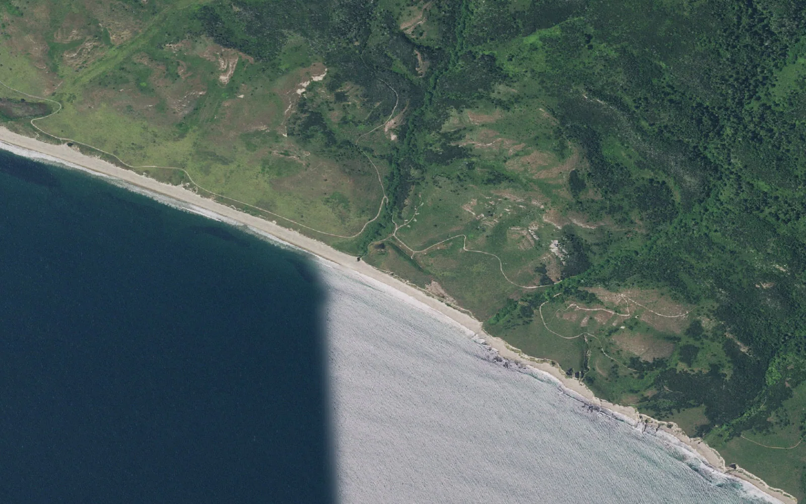 Aerial view centered on Coast Camp