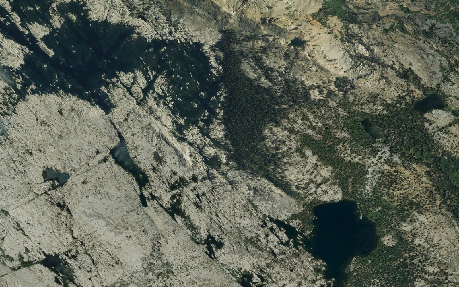 Aerial view centered on American camp area