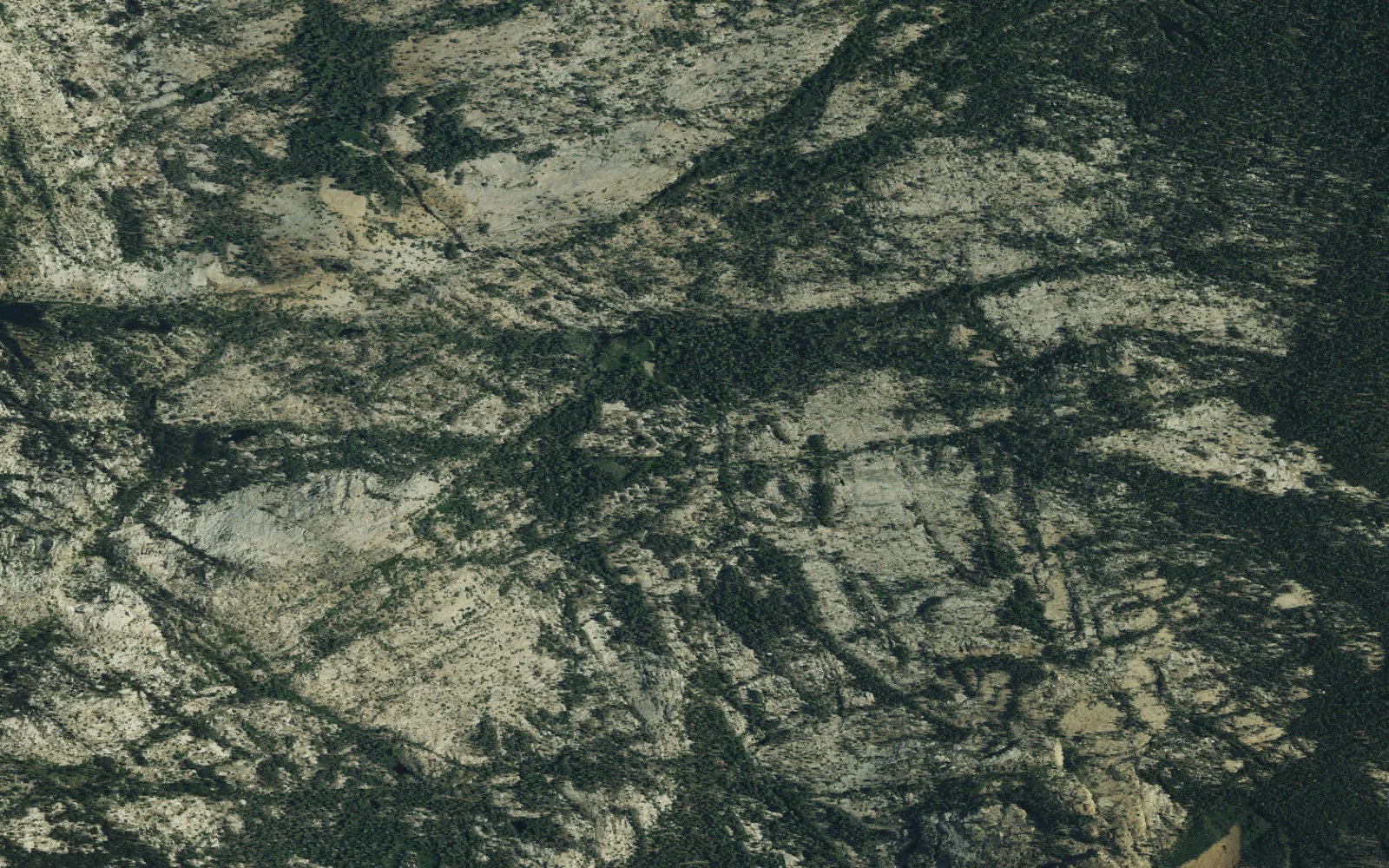 Aerial view centered on Camper Flat camp area