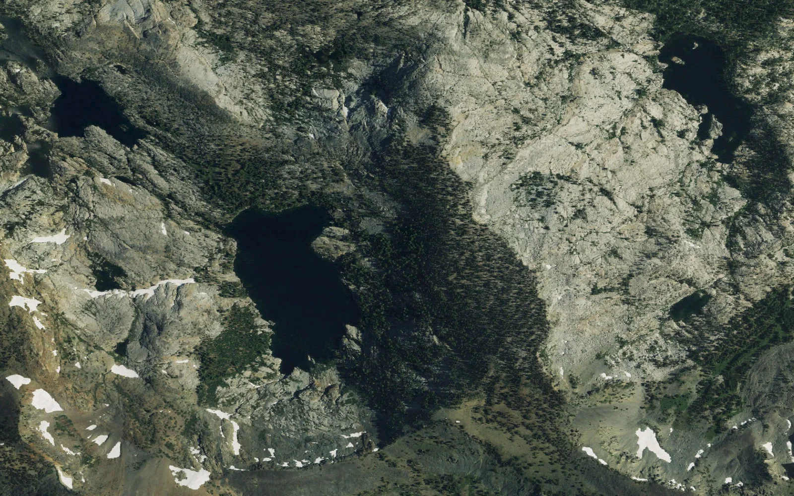 Aerial view centered on Dick's Lake camp area