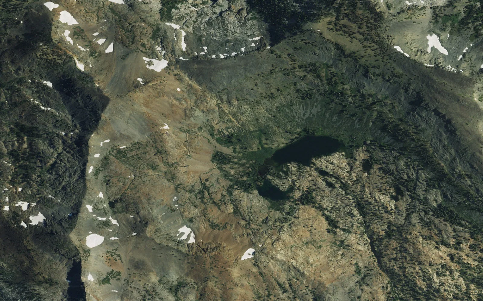 Aerial view centered on Dick's Peak camp area