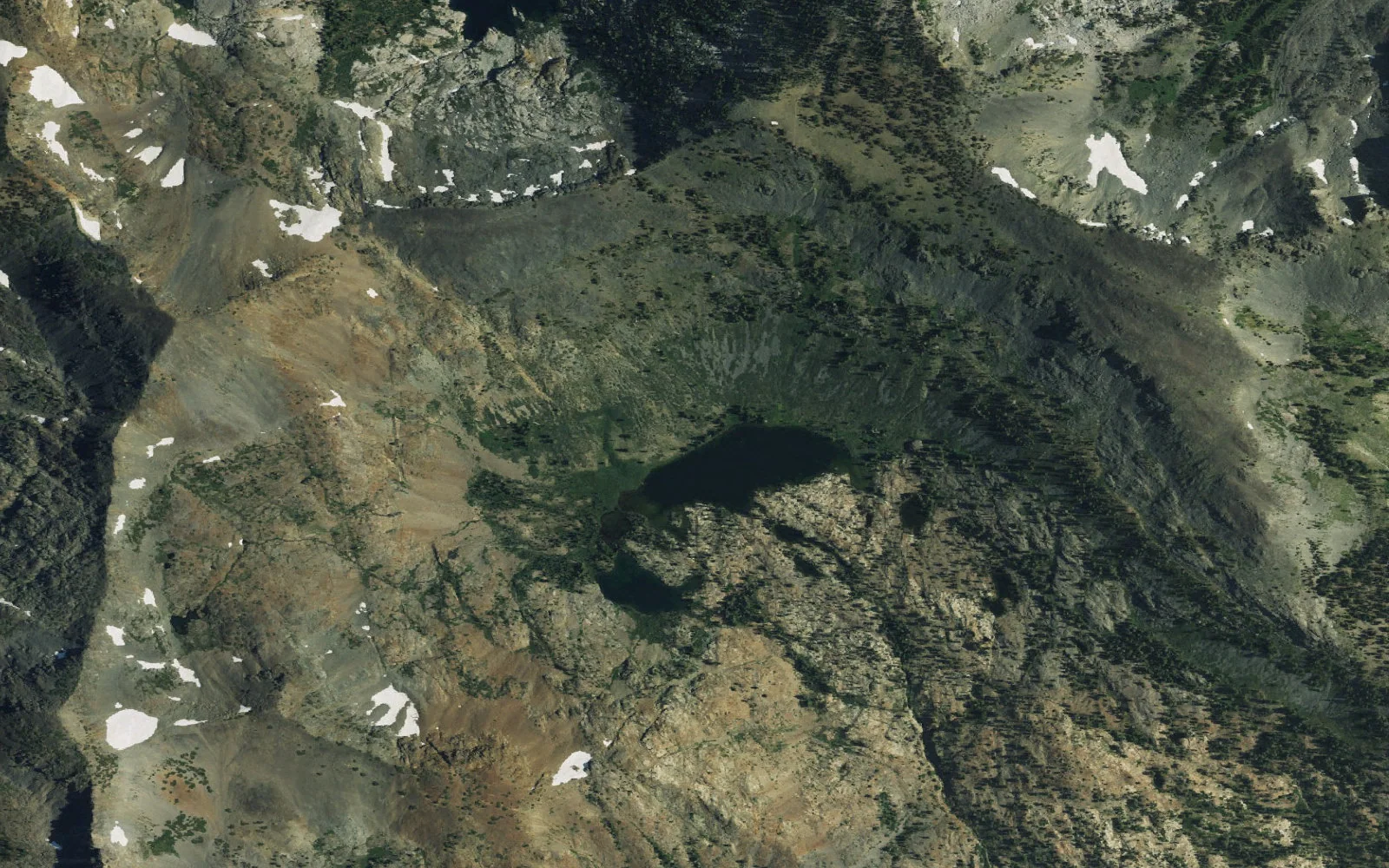 Aerial view centered on Half Moon camp area