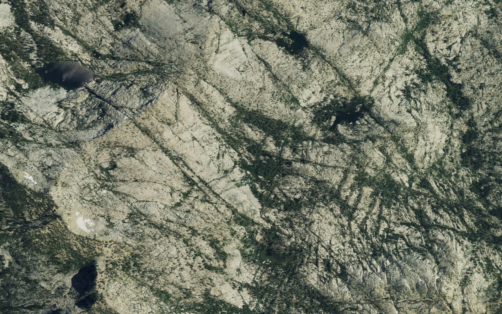Aerial view centered on Highland camp area