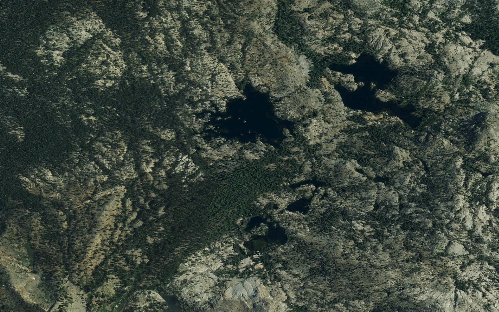 Aerial view centered on Middle Velma camp area