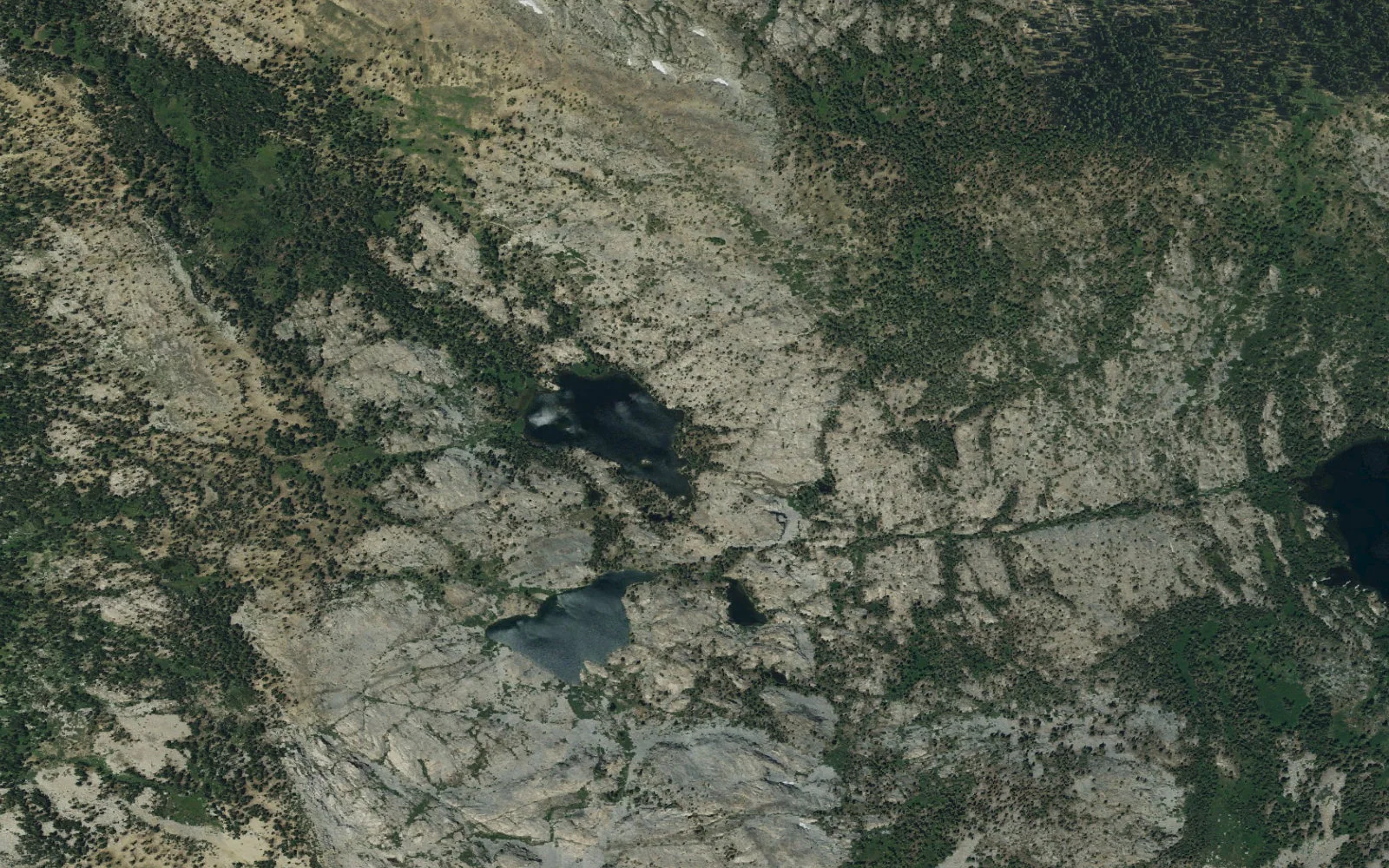 Aerial view centered on Tamarack camp area