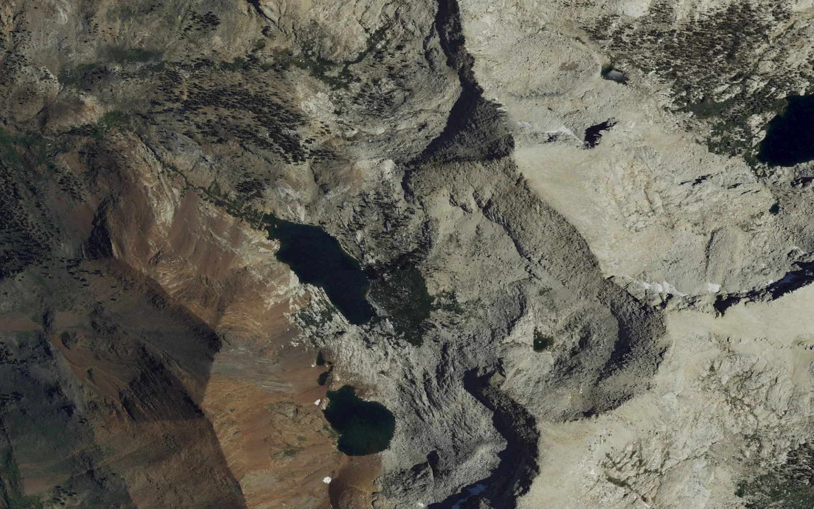 Aerial view centered on Franklin Lakes camp area