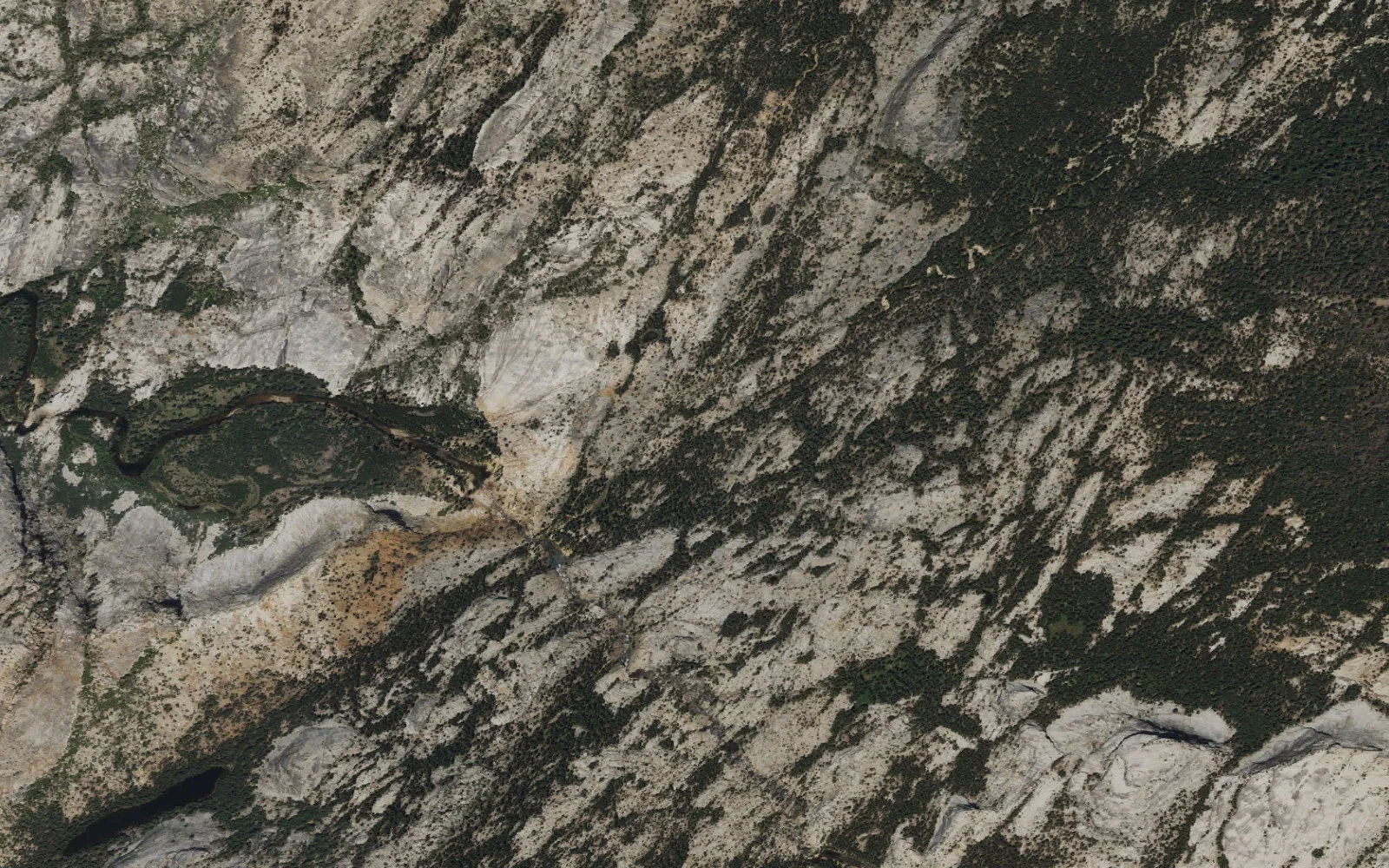 Aerial view centered on Glen Aulin High Sierra Camp