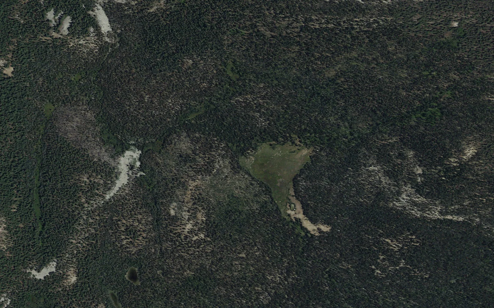 Aerial view centered on Hockett Meadows camp area