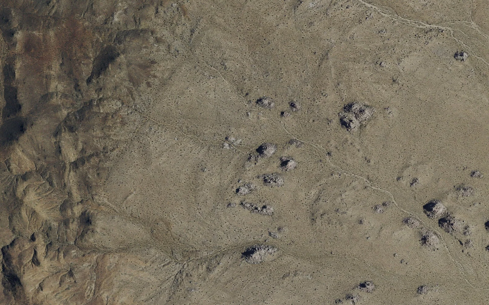 Aerial view centered on Lost Horse Zone camp area