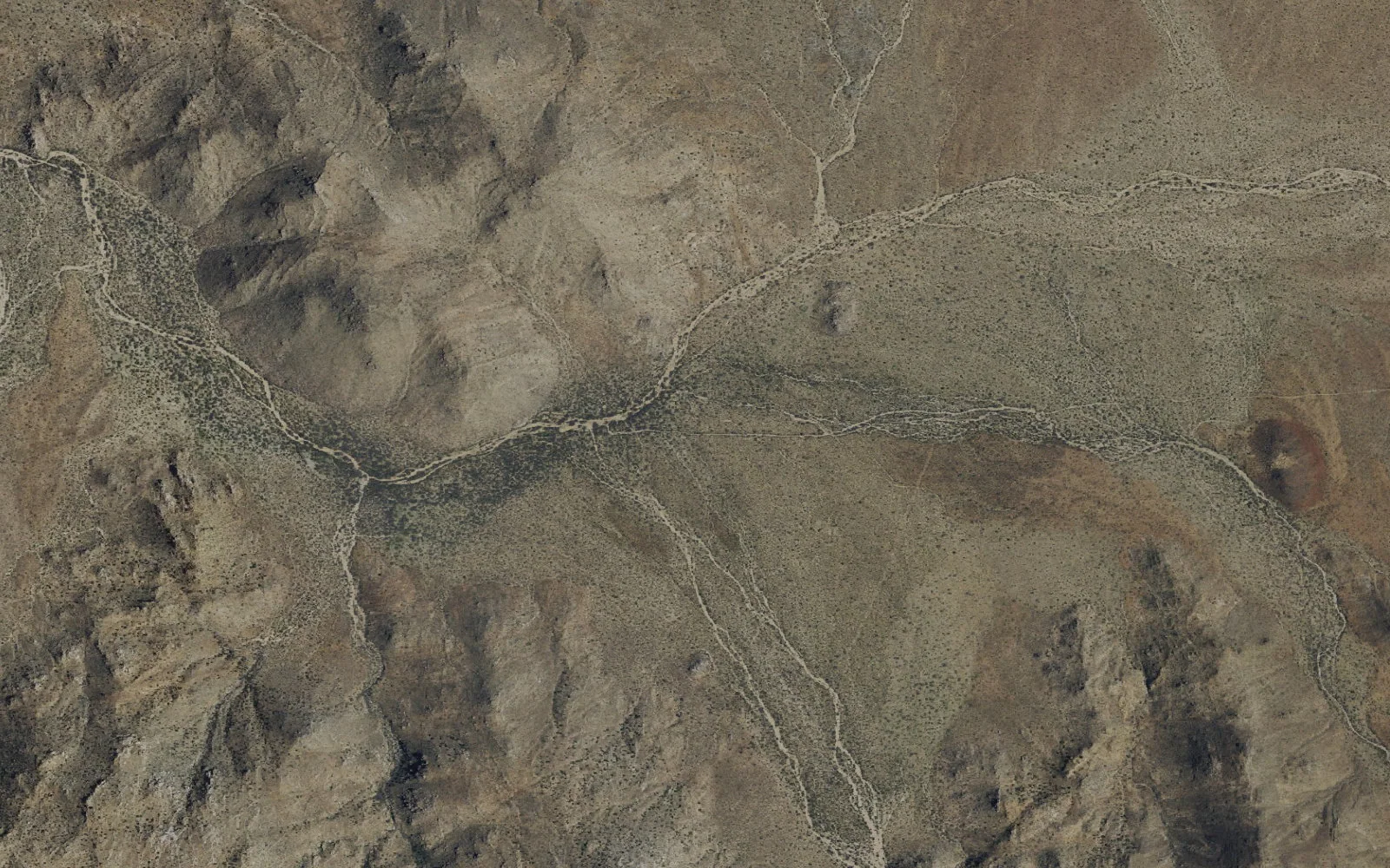 Aerial view centered on Quail Wash Zone camp area