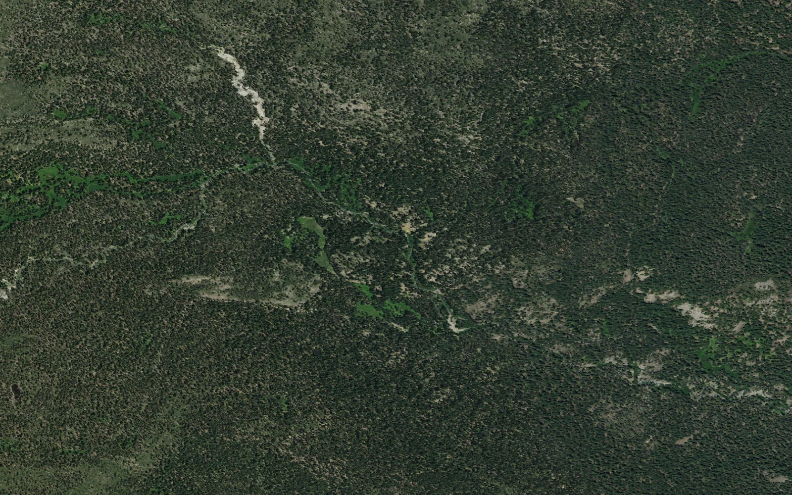 Aerial view centered on Grassy Swale camp area